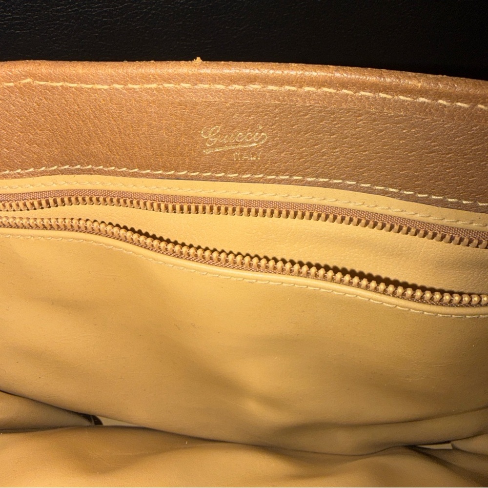 Gucci Beige and Brown GG Canvas Shoulder Tote Vintage - Picture 8 of 8